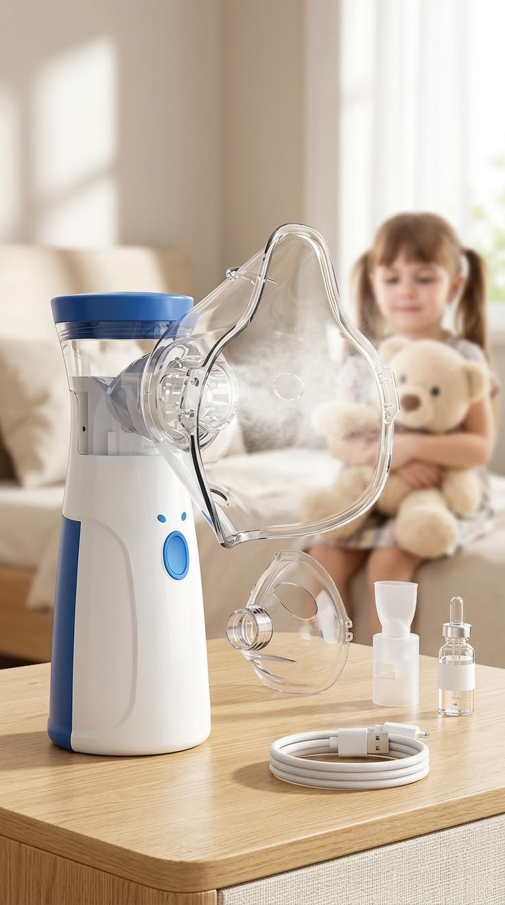 Portable Ultrasonic Mesh Nebulizer – Quiet Handheld Nebulizer for Adults & Kids