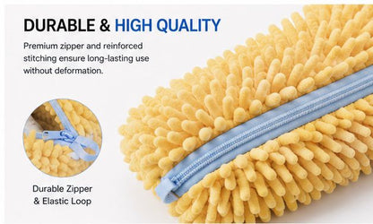 Premium Microfiber Chenille Mop Head Refill with Zipper | Super Absorbent Dust & Floor Cleaning Pad