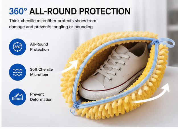 Premium Microfiber Chenille Mop Head Refill with Zipper | Super Absorbent Dust & Floor Cleaning Pad