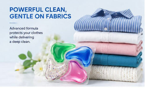 5-in-1 Liquid Laundry Detergent Pods | Deep Cleaning, Stain Removal & Fabric Care