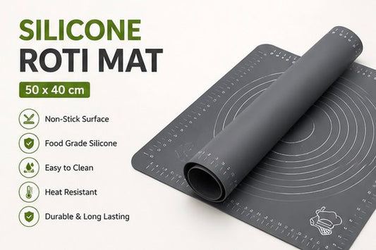 Multi-Purpose Silicone Pastry Mat | Non-Stick Dough Rolling Mat for Baking, Roti & Fondant