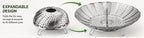 Foldable Stainless Steel Vegetable Steamer Basket | Expandable Food Steamer Insert for Healthy Cooking