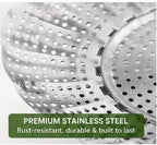 Foldable Stainless Steel Vegetable Steamer Basket | Expandable Food Steamer Insert for Healthy Cooking