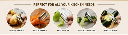 Stainless Steel Vegetable Peeler – Sharp Rust-Resistant Kitchen Peeler with Ergonomic Wooden Handle
