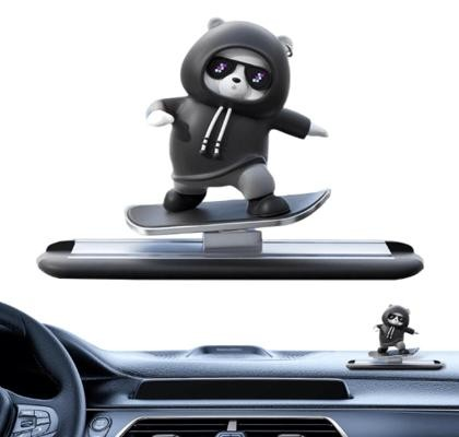 Cute Surfing Bear Car Dashboard Ornament | Solar-Powered Bobblehead Dashboard Decoration