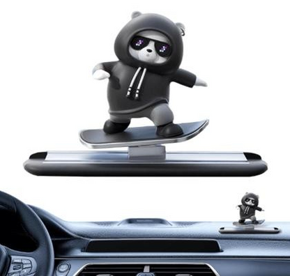 Cute Surfing Bear Car Dashboard Ornament | Solar-Powered Bobblehead Dashboard Decoration