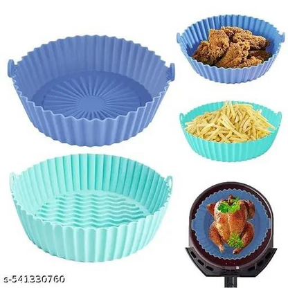 Premium Reusable Silicone Air Fryer Tray Basket – Non-Stick Heat Resistant Food Liner for Easy Cleaning