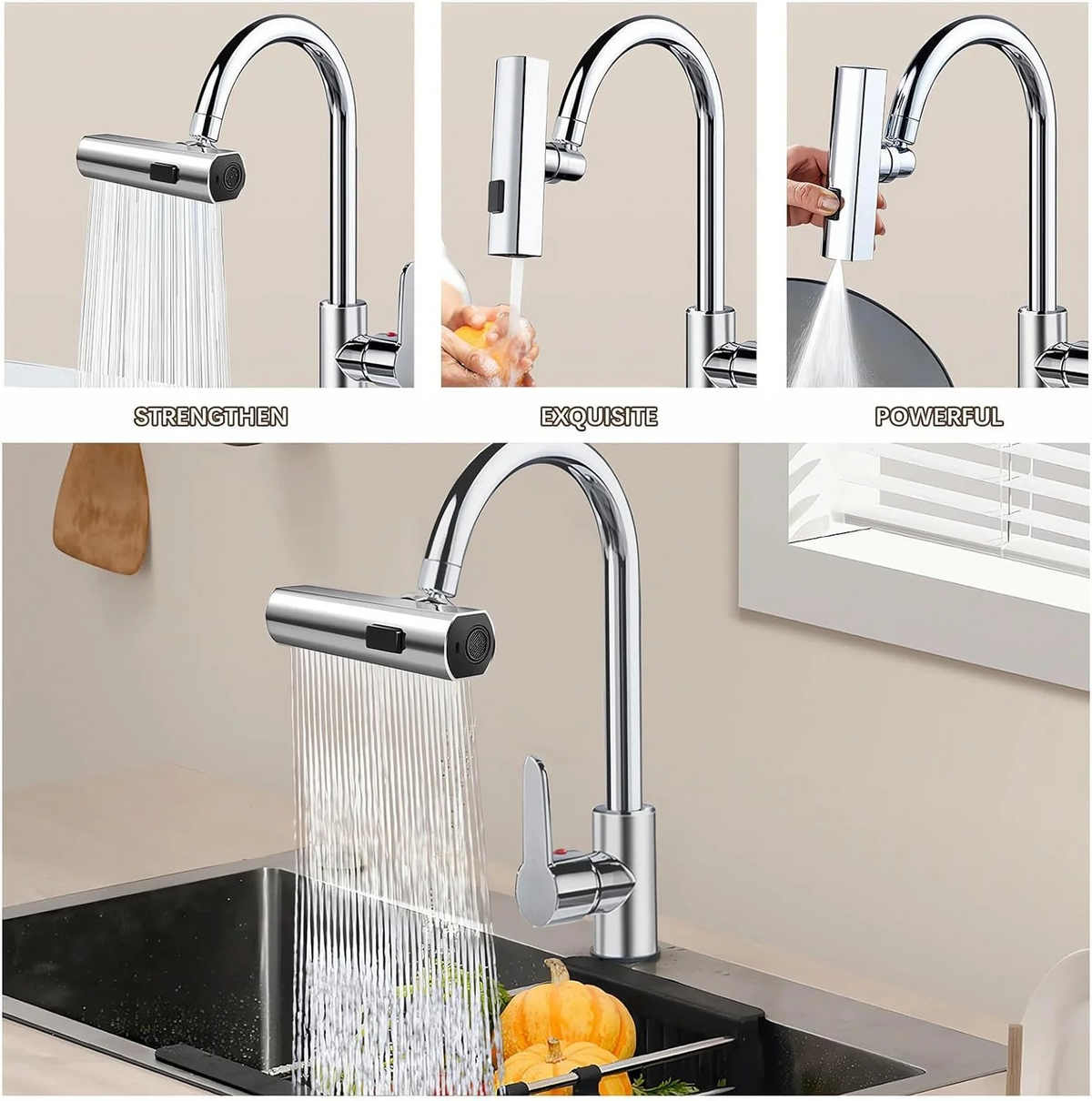 Smart 360° Rotating Faucet Sprayer Attachment – Dual Water Mode Splash Filter Tap Head for Kitchen & Bathroom
