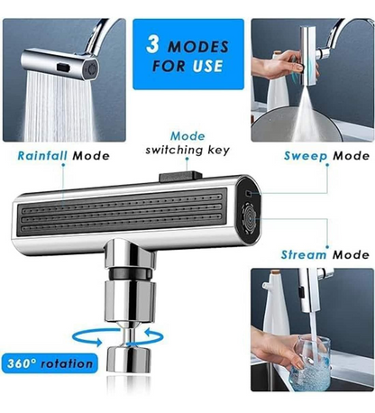 Smart 360° Rotating Faucet Sprayer Attachment – Dual Water Mode Splash Filter Tap Head for Kitchen & Bathroom
