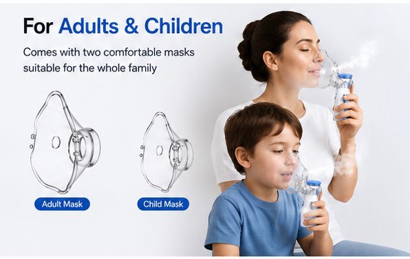 Portable Mesh Nebulizer Machine for Adults & Kids | Ultra Silent Handheld Inhaler with Fine Mist Technology