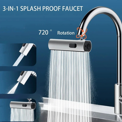 Smart 360° Rotating Faucet Sprayer Attachment – Dual Water Mode Splash Filter Tap Head for Kitchen & Bathroom